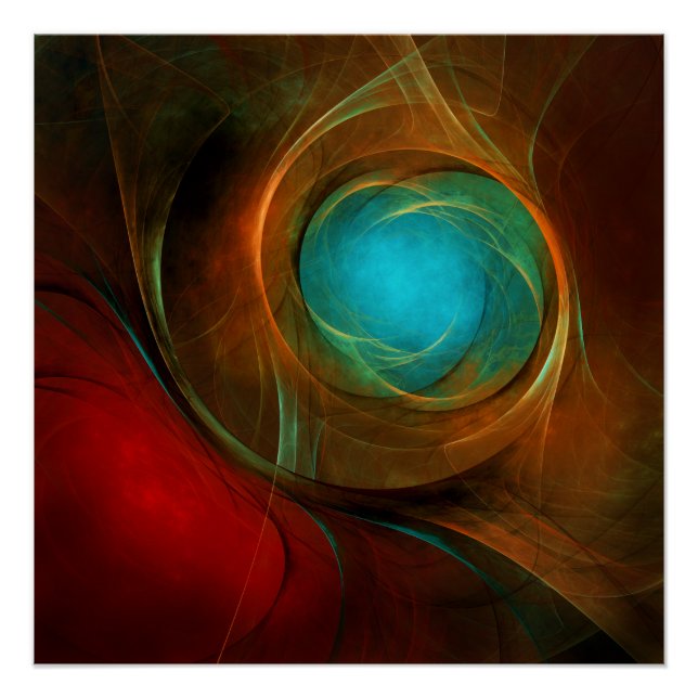 Blue Eye Modern Abstract Fine Art Cool Pattern #16 Poster (Front)