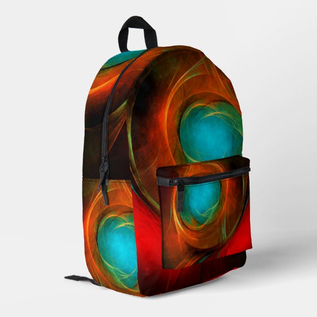 Blue Eye Modern Abstract Fine Art Cool Pattern #16 Printed Backpack (Back Corner Left)