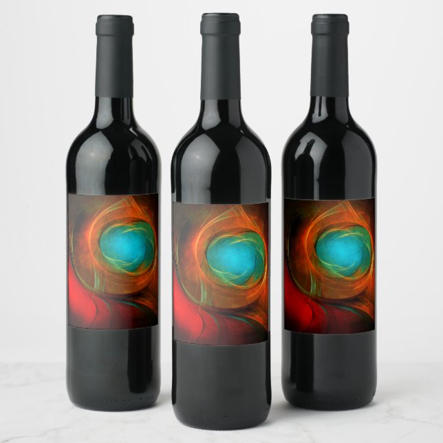 Blue Eye Modern Abstract Fine Art Cool Pattern #16 Wine Label (Bottles)
