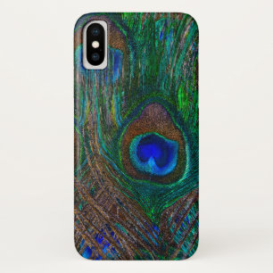 Blue Eye Peacock Feathers Stylish Decor iPhone X Case
