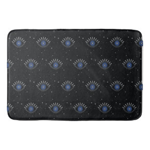 Blue eye protection from bad energy, evil eye bath mat