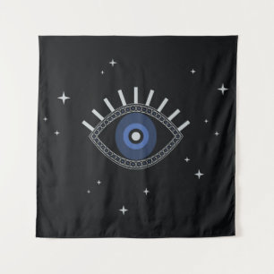 Blue eye protection from bad energy, evil eye  tapestry