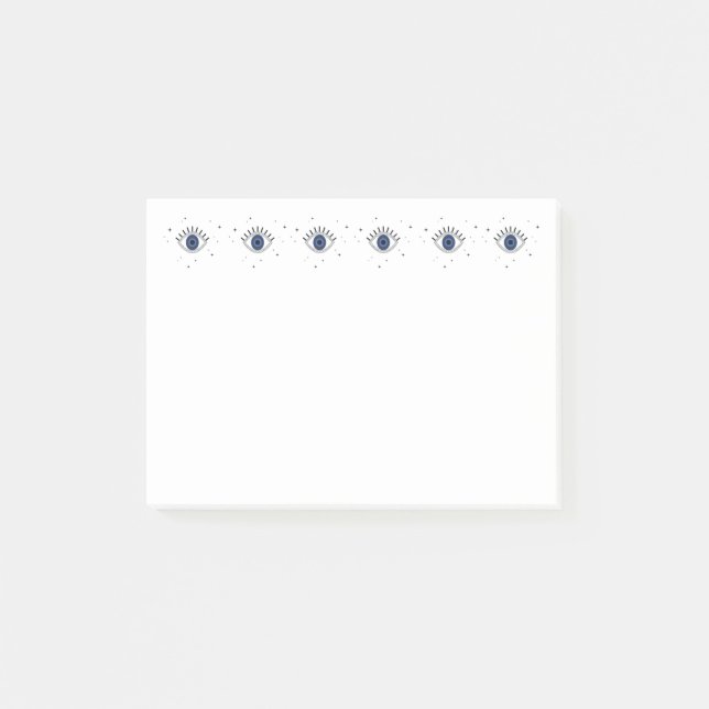 Blue eye protection from evil eye post-it notes (Front)