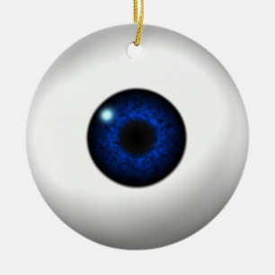 blue eye / red eye ceramic ornament