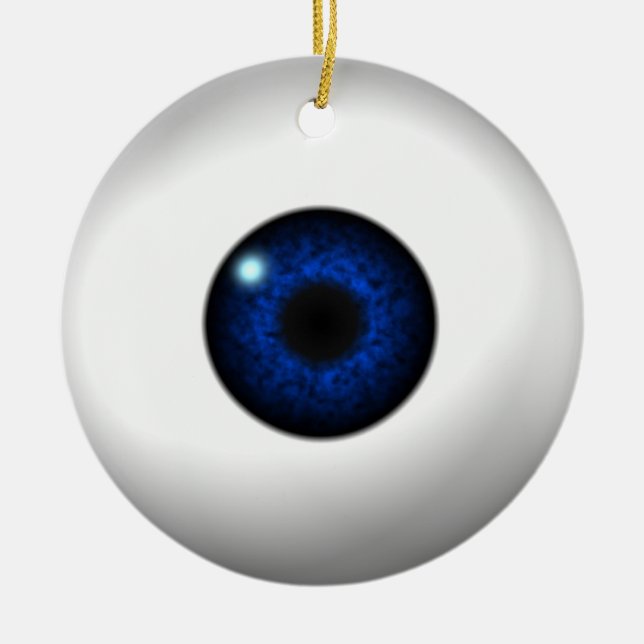 blue eye / red eye ceramic ornament (Front)