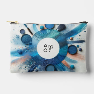 Blue Eye Shadow Makeup Design Accessory Pouch