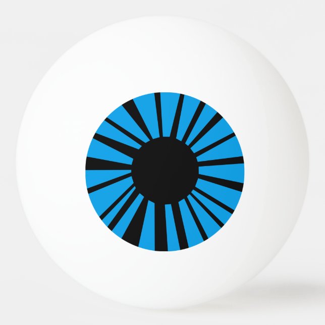 Blue Eye with Black Pupil on White Eyeball Ping Pong Ball (Front)