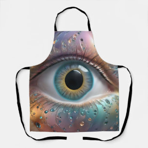 Blue Eyeball Fractal Art, Apron
