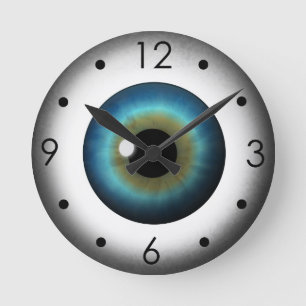 Blue Eyeball Iris Eye Custom Medium Round Clock