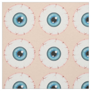 Blue Eyeball Pattern Halloween Bloodshot Eyeball Fabric