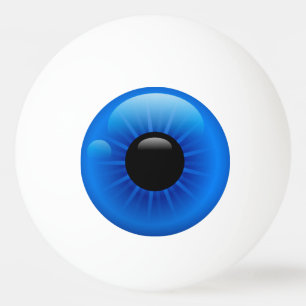 Blue Eyeball Ping Pong Ball