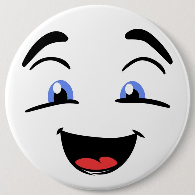 BLUE EYED 6 INCH ROUND BUTTON (Front)