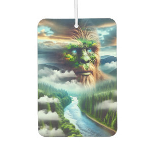 Blue Eyed Bigfoot in the Mountains Air Freshener