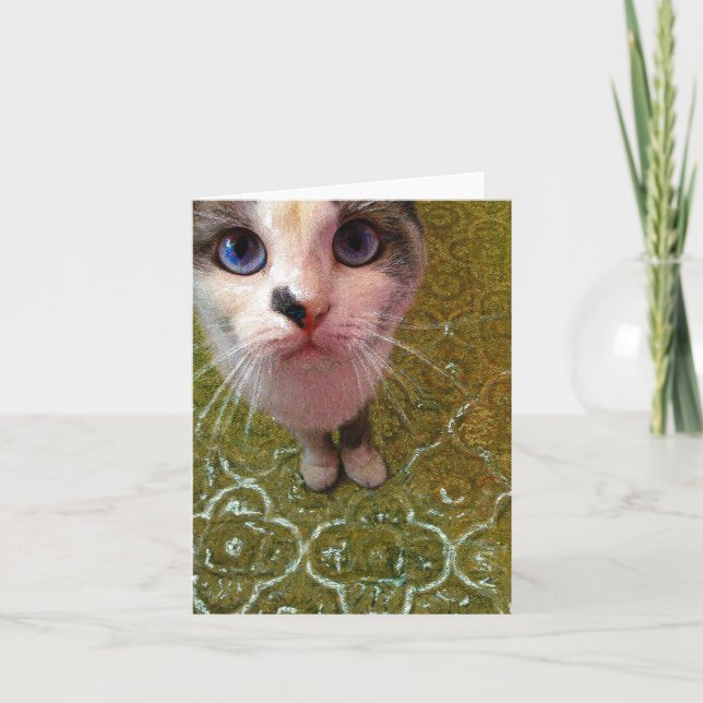 Blue Eyed Cat dans la carte d'art de cuisine (Devant)