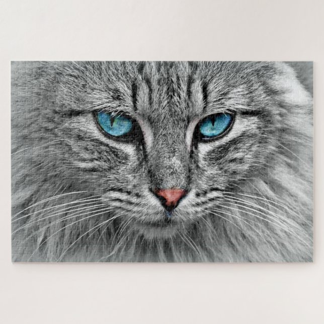 Blue Eyed Cat - Jigsaw Puzzle (Horizontal)