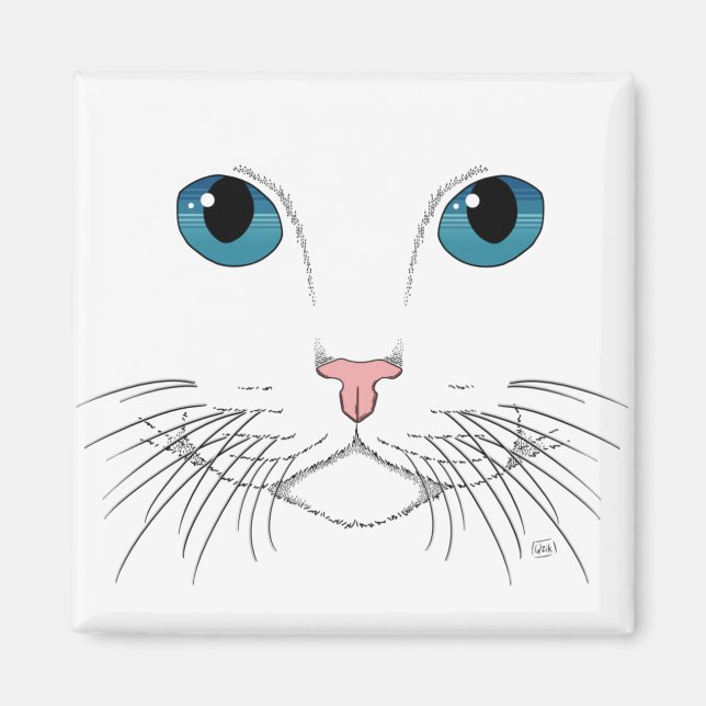 Blue Eyed Cat  Magnet (Front)