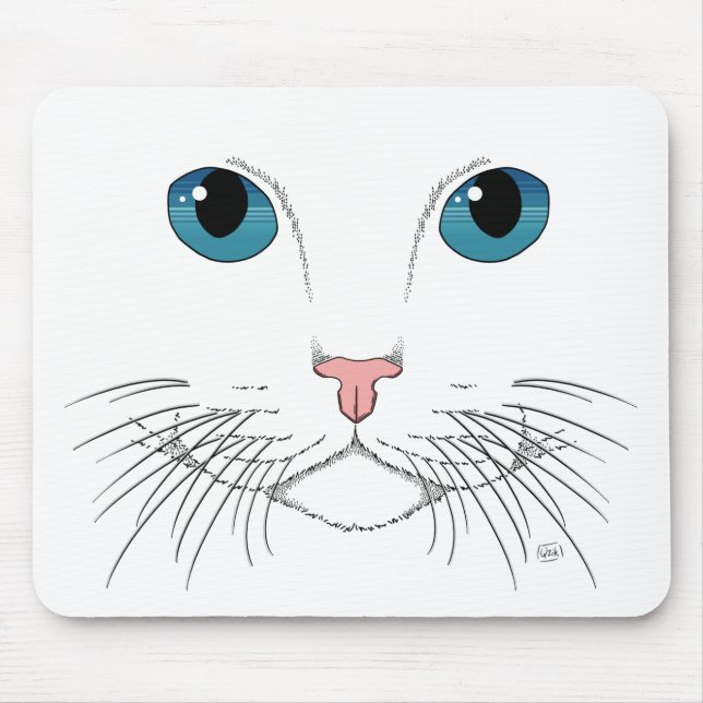 Blue Eyed Cat   Mouse Pad (Front)