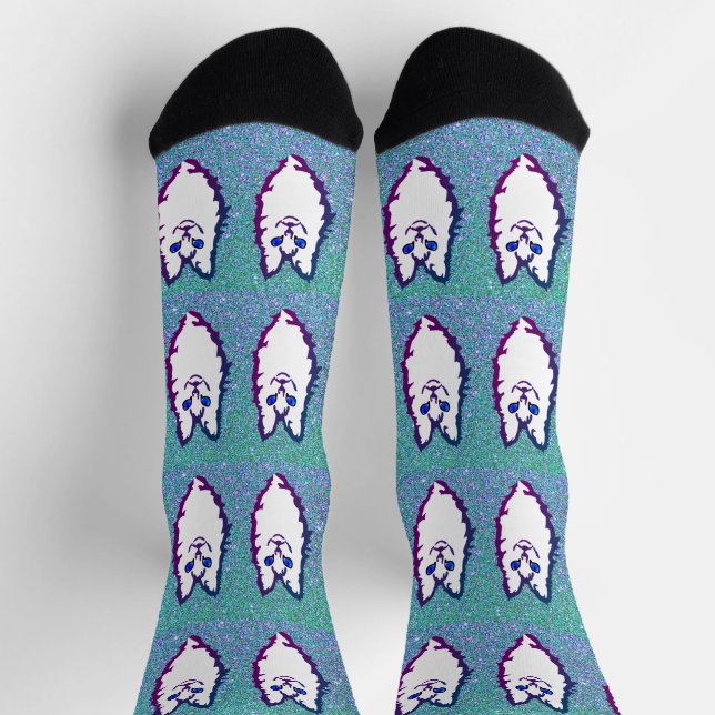Blue-Eyed Cat Socks (Top)
