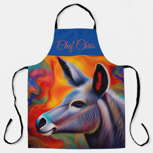 Blue eyed donkey *personalize* apron