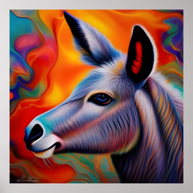 BLUE eyed donkey Poster (Front)