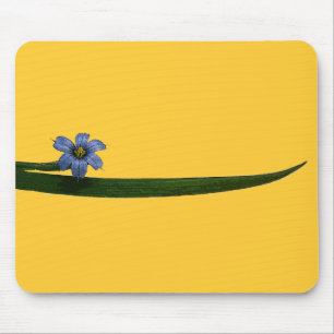 Blue-eyed grass flower and leaf mouse pad