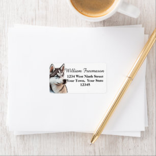 Blue Eyed Husky Return Address Label