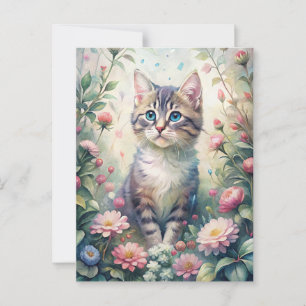Blue Eyed kitten Postcard