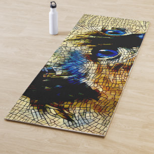 Blue Eyed Siamese Cat Mosaic Tiles Yoga Mat