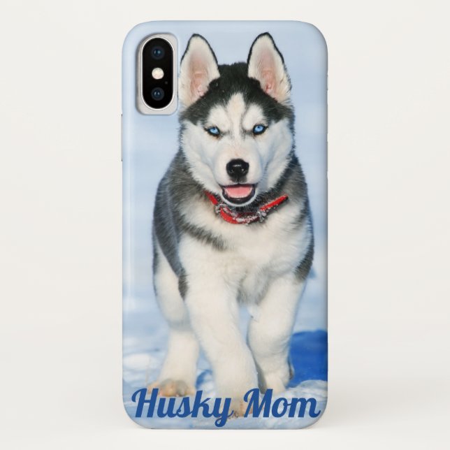 Blue Eyed Siberian Husky - Husky Mom I Phone Case (Back)