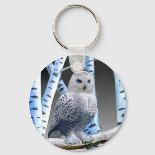 Blue-eyed Snow Owl Keychain