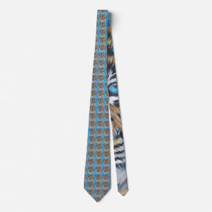 Blue-Eyed Tiger Painting Tie