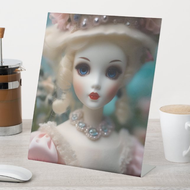 Blue Eyed Vintage Doll, Pedestal Sign (In SItu)
