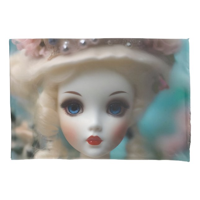 Blue Eyed Vintage Doll, Pillowcase (Front)