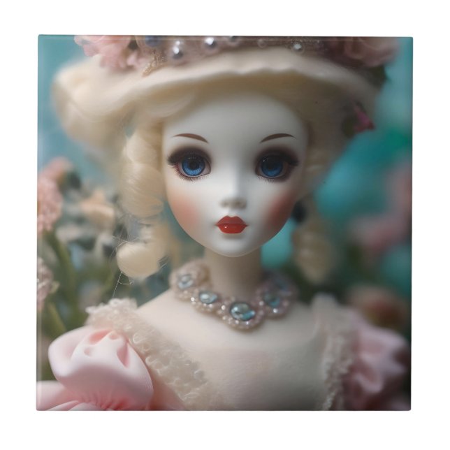 Blue Eyed Vintage Doll, Tile (Front)