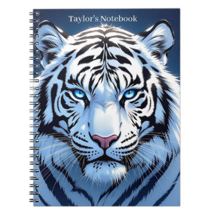 Blue eyed White Tiger Personalized Notebook