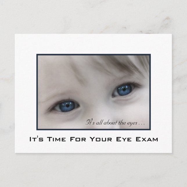 Blue Eyes Eye Exam Appointment Reminder Postcard (Front)