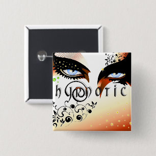 Blue Eyes Fashion Make Up 2 Inch Square Button