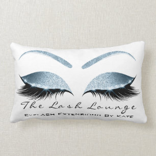 Blue Eyes Glitter Makeup Lashes Beauty Studio Lumbar Pillow
