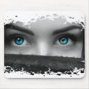 Blue eyes mouse pad
