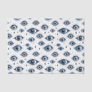 Blue Eyes Pattern Modern Abstract Decoupage Tissue Paper