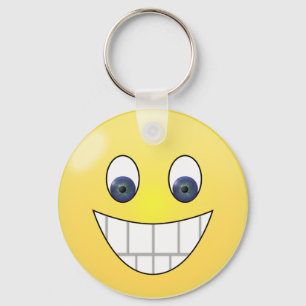 Blue eyes smile face keychain