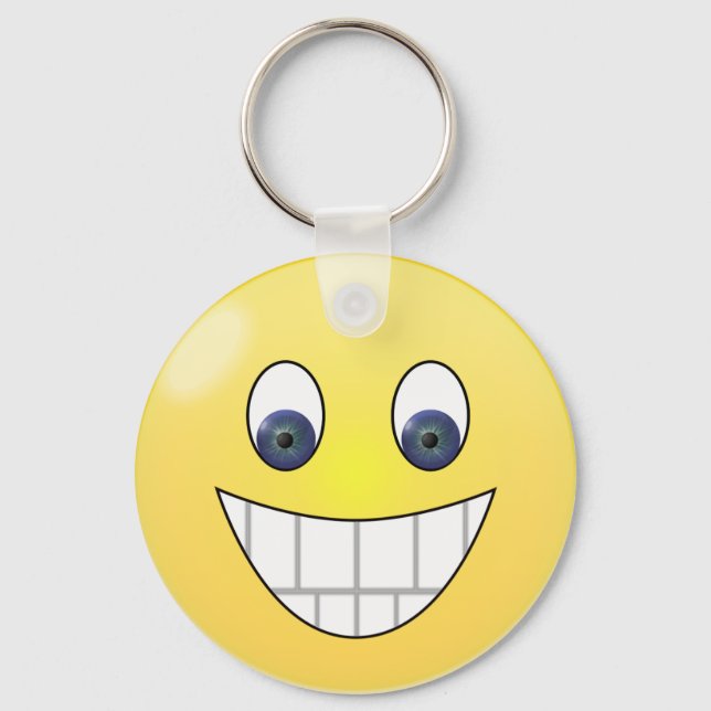 Blue eyes smile face keychain (Front)