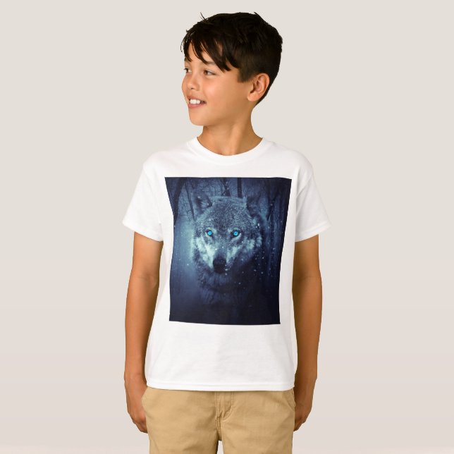 Blue eyes wolf T-Shirt (Front Full)