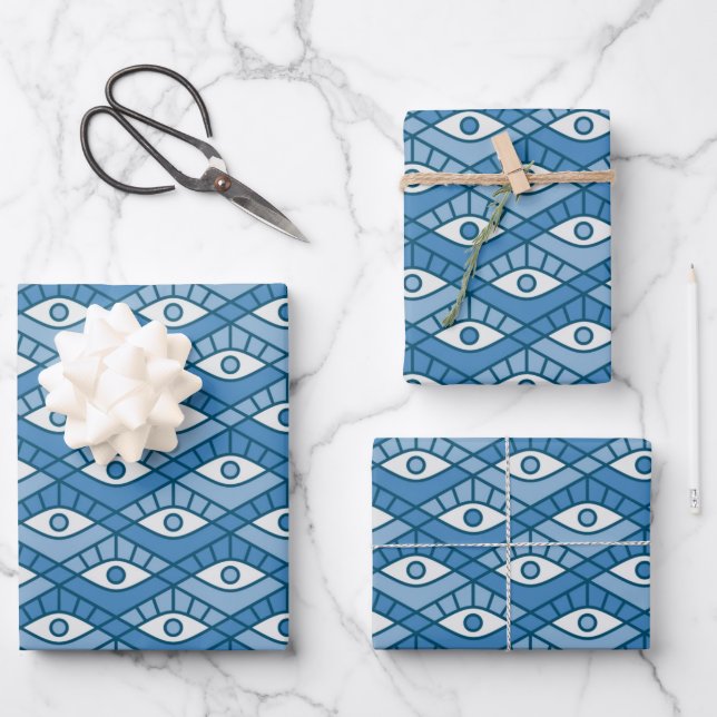 Blue Eyes Wrapping Paper Sheet (Front)