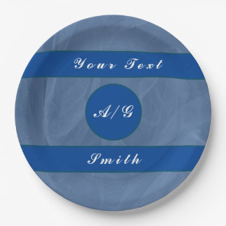 Blue fabric textured print-any colour paper plates