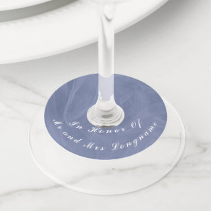 Blue fabric textured print-any colour  wine glass tag