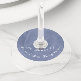 Blue fabric textured print-any colour wine glass tag