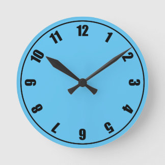 Blue Face Round Clock