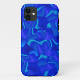 Blue Faceted Swirly Abstract iPhone 11 Case