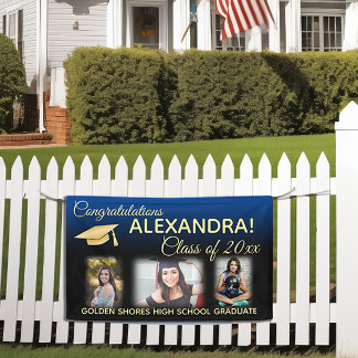 Blue Fade Filter Effect Photo Graduation Banner